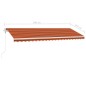 vidaXL Tenda da Sole Autoportante Automatica 500x350cm Arancio Marrone vidaXL Tenda da Sole Autoportante Automatica 500x350cm Arancio Marrone