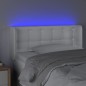 Testiera a LED Bianca 93x16x78/88 cm in Similpelle Testiera a LED Bianca 93x16x78/88 cm in Similpelle