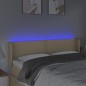 Testiera a LED Crema 147x16x78/88 cm in Tessuto Testiera a LED Crema 147x16x78/88 cm in Tessuto