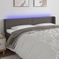 Testiera a LED Grigio 203x16x78/88 cm in Similpelle Testiera a LED Grigio 203x16x78/88 cm in Similpelle