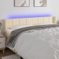 Testiera a LED Crema 183x16x78/88 cm in Tessuto Testiera a LED Crema 183x16x78/88 cm in Tessuto