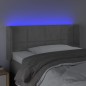 Testiera Grigio Chiaro a LED 103x16x78/88 cm in Velluto Testiera Grigio Chiaro a LED 103x16x78/88 cm in Velluto