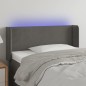 Testiera a LED Grigio Scuro 83x16x78/88 cm in Velluto Testiera a LED Grigio Scuro 83x16x78/88 cm in Velluto