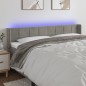 Testiera a LED Grigio Chiaro 183x16x78/88 cm in Velluto Testiera a LED Grigio Chiaro 183x16x78/88 cm in Velluto