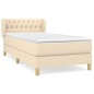 vidaXL Giroletto a Molle con Materasso Crema 90x190 cm in Tessuto