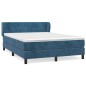 vidaXL Giroletto a Molle con Materasso Blu Scuro 140x190 cm in Velluto