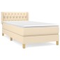 vidaXL Giroletto a Molle con Materasso Crema 90x190 cm in Tessuto