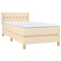 vidaXL Giroletto a Molle con Materasso Crema 90x190 cm in Tessuto