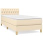 vidaXL Giroletto a Molle con Materasso Crema 90x190 cm in Tessuto