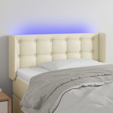 Testiera a LED Crema 93x16x78/88 cm in Similpelle