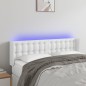 Testiera a LED Bianca 147x16x78/88 cm in Similpelle Testiera a LED Bianca 147x16x78/88 cm in Similpelle