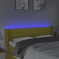 Testiera a LED Verde 147x16x78/88 cm in Tessuto
