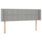 Testiera Grigio Chiaro a LED 147x16x78/88 cm in Tessuto Testiera Grigio Chiaro a LED 147x16x78/88 cm in Tessuto