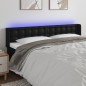 Testiera a LED Nera 163x16x78/88 cm in Similpelle Testiera a LED Nera 163x16x78/88 cm in Similpelle