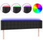 Testiera a LED Nera 163x16x78/88 cm in Similpelle Testiera a LED Nera 163x16x78/88 cm in Similpelle