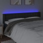 Testiera a LED Nera 163x16x78/88 cm in Similpelle Testiera a LED Nera 163x16x78/88 cm in Similpelle