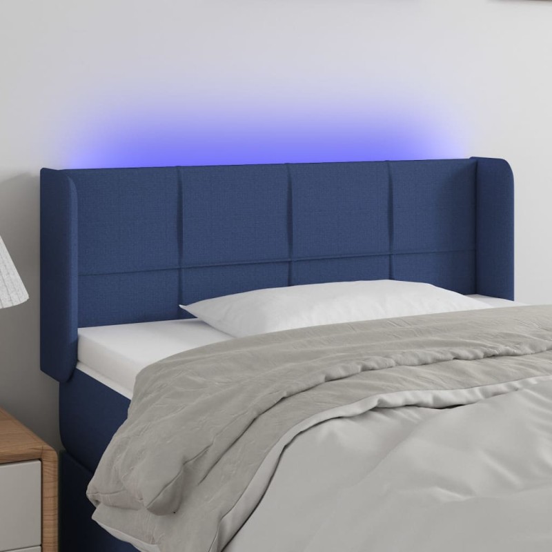 Testiera a LED Blu 103x16x78/88 cm in Tessuto Testiera a LED Blu 103x16x78/88 cm in Tessuto