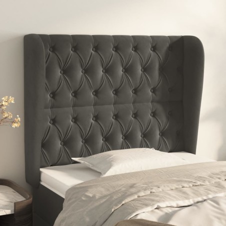 vidaXL Testiera ad Orecchio Grigio Scuro 93x23x118/128 cm in Velluto