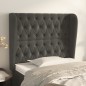vidaXL Testiera ad Orecchio Grigio Scuro 93x23x118/128 cm in Velluto