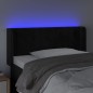 Testiera a LED Nera 83x16x78/88 cm in Velluto Testiera a LED Nera 83x16x78/88 cm in Velluto