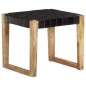 vidaXL Sgabello Nero in Vera Pelle e Legno Massello di Mango vidaXL Sgabello Nero in Vera Pelle e Legno Massello di Mango