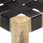 vidaXL Sgabello Nero in Vera Pelle e Legno Massello di Mango vidaXL Sgabello Nero in Vera Pelle e Legno Massello di Mango
