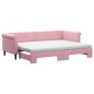 vidaXL Divano Letto Estraibile con Materassi Rosa 80x200 cm Velluto vidaXL Divano Letto Estraibile con Materassi Rosa 80x200 cm Velluto