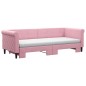 vidaXL Divano Letto Estraibile con Materassi Rosa 80x200 cm Velluto vidaXL Divano Letto Estraibile con Materassi Rosa 80x200 cm Velluto