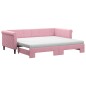 vidaXL Divano Letto Estraibile con Materassi Rosa 90x200 cm Velluto vidaXL Divano Letto Estraibile con Materassi Rosa 90x200 cm Velluto