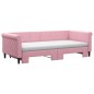 vidaXL Divano Letto Estraibile con Materassi Rosa 90x200 cm Velluto vidaXL Divano Letto Estraibile con Materassi Rosa 90x200 cm Velluto