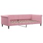 vidaXL Divano Letto Estraibile con Materassi Rosa 90x200 cm Velluto vidaXL Divano Letto Estraibile con Materassi Rosa 90x200 cm Velluto