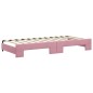 vidaXL Divano Letto Estraibile con Materassi Rosa 90x200 cm Velluto vidaXL Divano Letto Estraibile con Materassi Rosa 90x200 cm Velluto