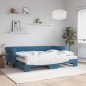 vidaXL Divano Letto Estraibile con Materassi Blu 80x200 cm Velluto vidaXL Divano Letto Estraibile con Materassi Blu 80x200 cm Velluto