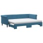 vidaXL Divano Letto Estraibile con Materassi Blu 80x200 cm Velluto vidaXL Divano Letto Estraibile con Materassi Blu 80x200 cm Velluto
