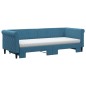 vidaXL Divano Letto Estraibile con Materassi Blu 80x200 cm Velluto vidaXL Divano Letto Estraibile con Materassi Blu 80x200 cm Velluto