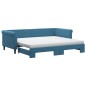 vidaXL Divano Letto Estraibile con Materassi Blu 90x200 cm Velluto vidaXL Divano Letto Estraibile con Materassi Blu 90x200 cm Velluto