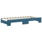 vidaXL Divano Letto Estraibile con Materassi Blu 90x200 cm Velluto vidaXL Divano Letto Estraibile con Materassi Blu 90x200 cm Velluto