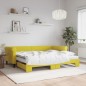 vidaXL Divano Letto Estraibile con Materassi Giallo 90x200 cm Velluto vidaXL Divano Letto Estraibile con Materassi Giallo 90x200 cm Velluto