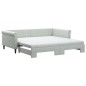 vidaXL Divano Letto Estraibile Materassi Grigio Chiaro 100x200 Velluto