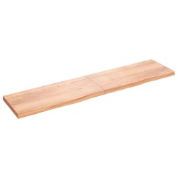 vidaXL Piano Tavolo Marrone Chiaro 220x50x6cm Rovere Massello Trattato