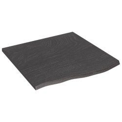 vidaXL Piano Tavolo Marrone Scuro 60x60x2cm Rovere Massello Trattato