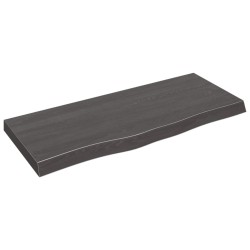 vidaXL Piano Tavolo Grigio Scuro 100x40x6cm Rovere Massello Trattato