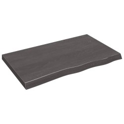 vidaXL Piano Tavolo Grigio Scuro 100x60x6cm Rovere Massello Trattato