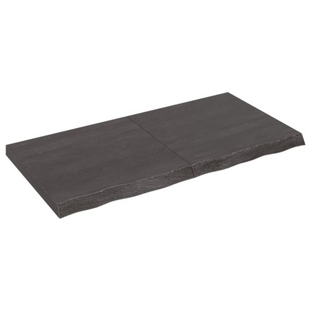 vidaXL Piano Tavolo Grigio Scuro 120x60x6cm Rovere Massello Trattato