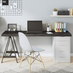 vidaXL Piano Tavolo Marrone 160x50x(2-6) cm Rovere Massello Trattato