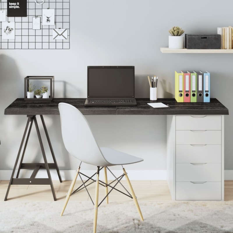 vidaXL Piano Tavolo Grigio Scuro 160x40x4cm Rovere Massello Trattato vidaXL Piano Tavolo Grigio Scuro 160x40x4cm Rovere Massello Trattato