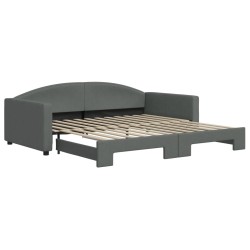vidaXL Divano Letto con Letto Estraibile Grigio Scuro 100x200 Tessuto