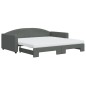 vidaXL Divano Letto Estraibile Materassi Grigio Scuro 100x200 Tessuto vidaXL Divano Letto Estraibile Materassi Grigio Scuro 100x200 Tessuto