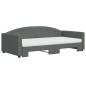 vidaXL Divano Letto Estraibile Materassi Grigio Scuro 100x200 Tessuto vidaXL Divano Letto Estraibile Materassi Grigio Scuro 100x200 Tessuto