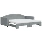 vidaXL Divano Letto Estraibile Materassi Grigio Chiaro 90x190 Tessuto vidaXL Divano Letto Estraibile Materassi Grigio Chiaro 90x190 Tessuto